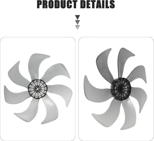 Vista 8 de DOITOOL Cuchillas de ventilador de repuesto, accesorio de ventilador de mesa de 14 pulgadas con tuerca de plástico para piezas de pedestal de pie
