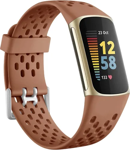 Vista 20 de Getino Bandas compatibles con Fitbit Charge, correas deportivas de repuesto ajustables transpirables suaves para Fitbit Charge 5/6, Negro