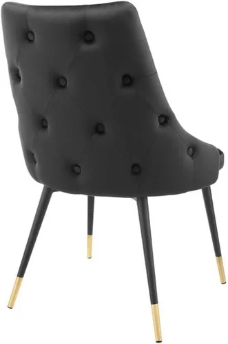 Vista 5 de Modway Adorn Silla auxiliar de comedor de terciopelo copetudo, color negro, 25 pulgadas de profundidad x 22 pulgadas de ancho x 34 pulgadas de alto