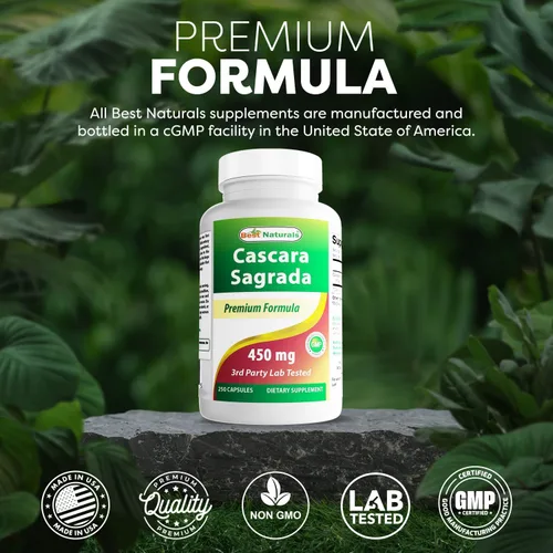 Vista 5 de Best Naturals Cascara Sagrada 450 mg 250 Cápsulas