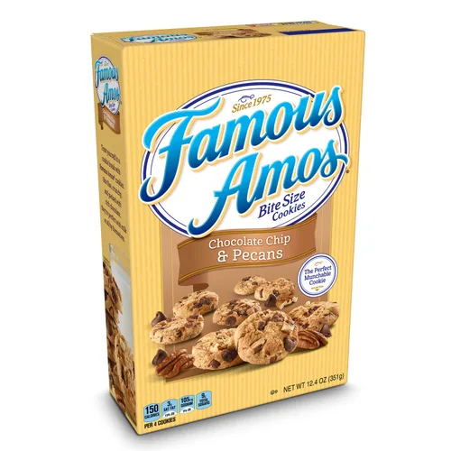 Vista 6 de Famous Amos Galletas de chispas de chocolate tamaño bocado, porción individual, 1.2 onzas (paquete de 20)