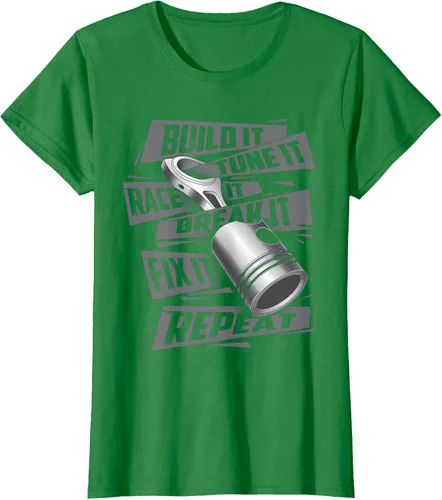 Vista 44 de Build It Tune It Race It Break It - Camiseta para entusiastas de los coches de carreras, talla S Negro