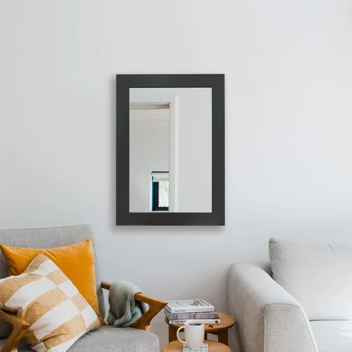 Vista 6 de Syndra Espejo Rectangular con Marco Rústico de 20x28'' Montado en Pared Espejo de Tocador Rústico con Marco de Madera Grande Espejo de Baño