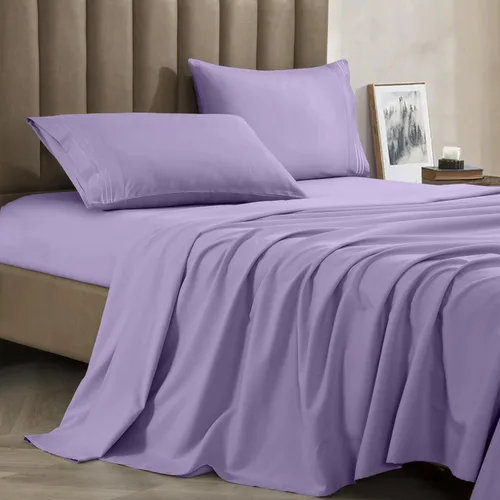 Vista 15 de CELINE LINEN Juego de sábanas de microfibra de 4 piezas prémium de calidad hotelera 1800, resistente a las arrugas - Ropa de cama de lujo ultra