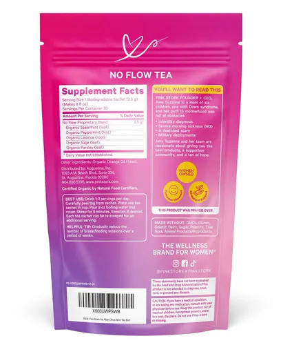 Vista 9 de Pink Stork Té de Destete Sin Flujo - Salvia Orgánica, Perejil, Menta - Apoya la Transición Natural del Destete - Apoyo para la Lactancia Sin Cafeína
