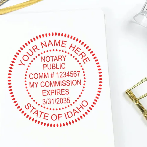 Vista 6 de Sello de notario de Idaho preentintado, sello de notario de identificación MaxLight de primera calidad, ideal para notario público de Idaho