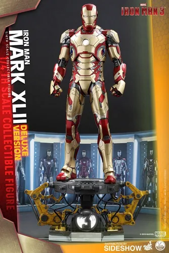Vista 2 de Hot Toys Marvel Iron Man 3 Iron Man Mark XLII Figura de escala de 1/4 cuarto (versión de lujo)