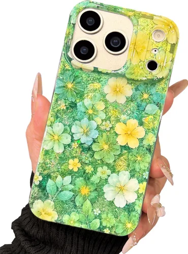 Vista 14 de I-MGAE-IN-AR Funda compacta para iPhone 12 Pro, diseño colorido de flores iridiscentes, holográfica, brillante, bonita funda para iPhone 12