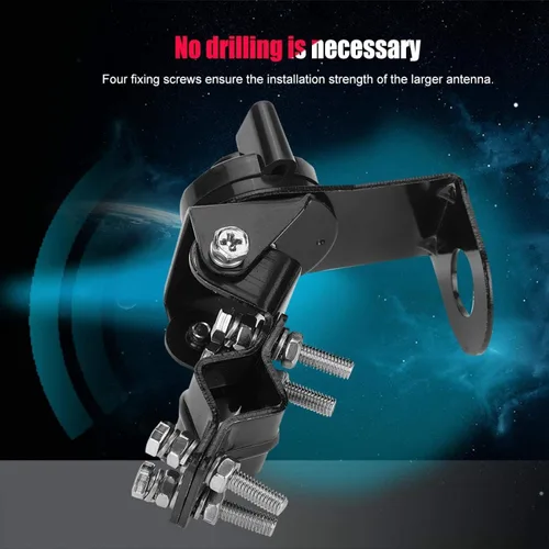Vista 3 de Soporte de antena de radio de coche, montaje de antena móvil ajustable de 360°, soporte de montaje resistente de acero inoxidable para vehículo