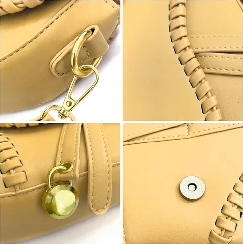 Vista 3 de Yaopeing Bolsas de hombro para mujer, bolso cruzado pequeño de moda, bolso de mano de piel sintética, bolso de mano para axilas, bolso de mano