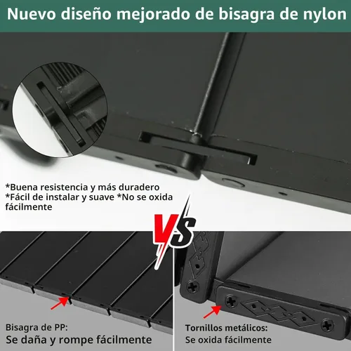 Vista 6 de Rock Cloud Mesa de Playa Plegable de Aluminio Ultraligera Ajustable en Altura, Mesa de Camping Portátil Mini Negro