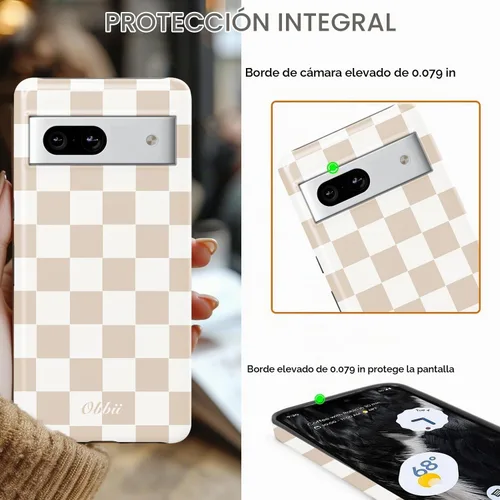 Vista 4 de Funda compatible con Google Pixel 7a, 2 en 1, delgada, resistente, híbrida, policarbonato duro, silicona suave, parachoques resistente tablero