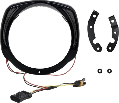 Vista 8 de Faros aro bisel anillo w/DRL para Street Glide Ultra Limited 14-23
