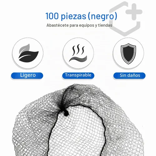 Vista 3 de Smilco - Paquete de 100 redes de pelo de nailon negro de 26 pulgadas para trabajadores de servicio de alimentos Malla de nailon transpirable