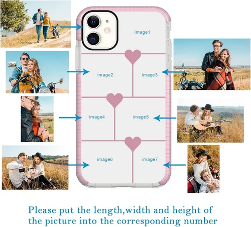 Vista 43 de Funda de teléfono personalizada para iPhone 11, diseño personalizado de fotos de collage de múltiples imágenes, resistente a los golpes, resistente