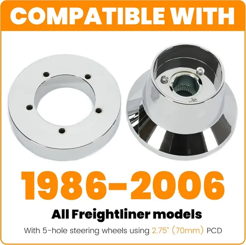 Vista 2 de HECASA Adaptador de cubo de volante de 5 agujeros compatible con modelos Freightliner 1986-2006