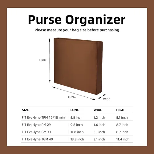 Vista 6 de DGAZ Organizador de bolso sedoso que se adapta a bolsas Evelyne TPMPMGMTGM, organizador de bolsos y bolsas de lujo, organizador de bolsas Simplicity