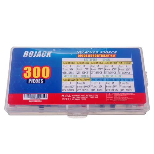Vista 3 de BOJACK 10 valores 300 piezas de diodos rectificadores 1N4001 1N4002 1N4003 1N4004 1N4005 1N4006 1N4007 Schottky Diodos 1N5817 1N5818 1N5819 Kit