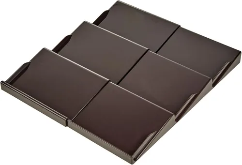 Vista 9 de mDesign - Estante de especias de plástico ajustable y expandible, organizador de cajón para gabinetes de cocina, 3 niveles inclinados para ajo, sal