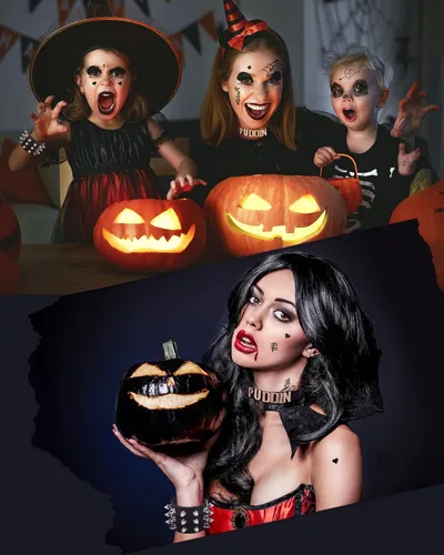 Vista 3 de ABONDEVER Quinn Puddin Gargantilla de Halloween ajustable de cuero punk, collar de letras, calcomanías de tatuaje, remaches, pulsera de espiga