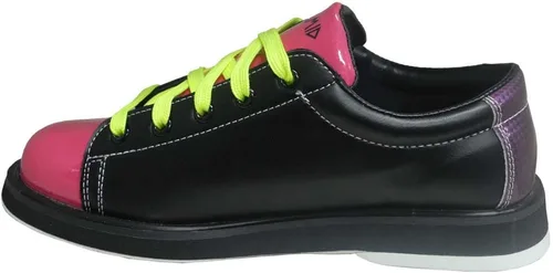 Vista 2 de Pyramid Zapatos de bolos Rain BlackHot PinkLime Green para mujer