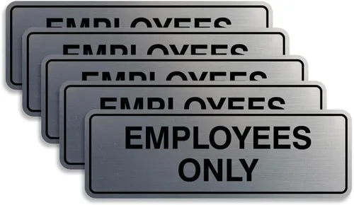 Vista 12 de Letrero estándar de solo empleados - Negro - Pequeño (1 paquete)