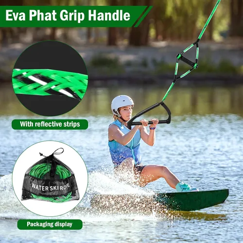Vista 7 de Cuerda de remolque de esquí acuático Wakeboard para lancha de deportes acuáticos con mango de EVA