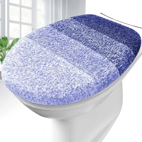 Vista 16 de OLANLY Funda de asiento de inodoro de microfibra suave para baño, cubiertas de asiento lavables a máquina, 17.5x15 pulgadas, con respaldo de goma