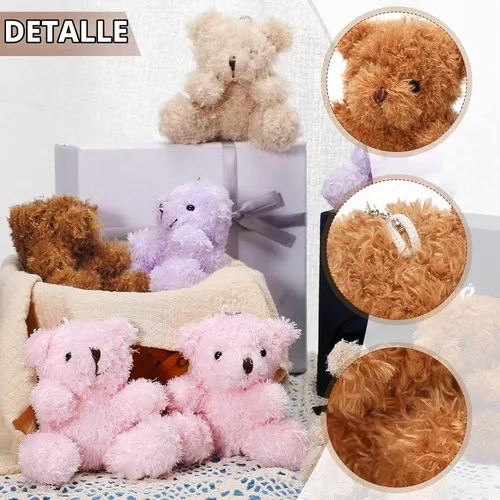Vista 3 de Aoriher 6 piezas de mini oso de peluche de 4 pulgadas, color marrón