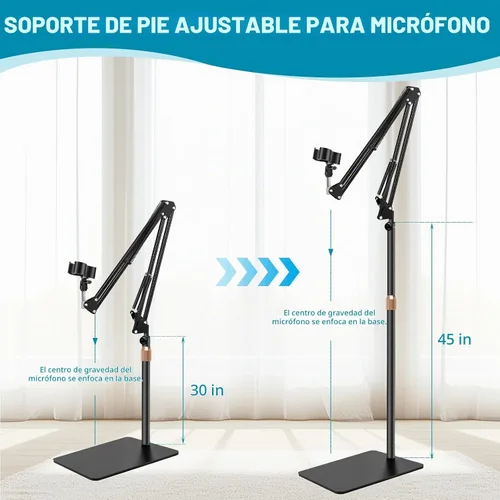 Vista 6 de BILIONE - Soporte de micrófono para estudio, podcast, grabación, transmisión