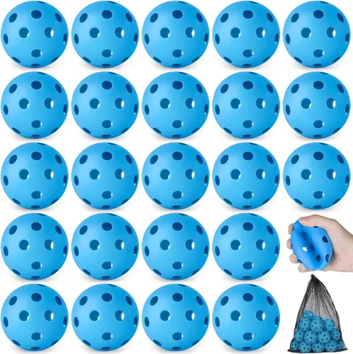 Vista 10 de Coopay Paquete de 24/80 pelotas de práctica de béisbol, bolas de entrenamiento de plástico, bolas de softball huecas ligeras para golpe, Verde
