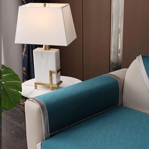Vista 6 de Funda de cojín antideslizante para sofá, protector de muebles, estilo moderno, adecuada para sillón, funda de sofá para sala de estar, funda de Azul