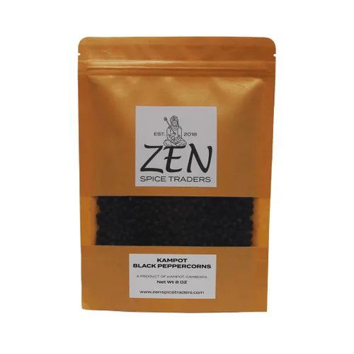 Vista 4 de Granos de pimienta negra orgánica Kampot Zen Spice Traders 4 onzas (paquete de 1)