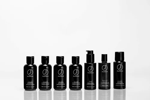 Vista 3 de J Beverly Hills Platinum Hydrate Shampoo con proteína de seda para hidratación, (3.4 oz, 12 oz, 32 oz)