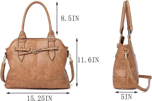 Vista 4 de Bolso tote para mujer, carteras de cuero PU, bolsos de hombro hobo de moda con correa de hombro ajustable
