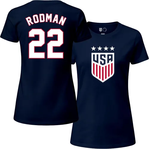 Vista 13 de Icon Sports Camiseta de algodón con licencia oficial del equipo nacional de fútbol femenino de EE. UU. - Mujeres - 67WCT