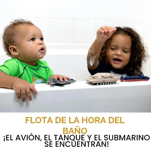 Vista 8 de SplashEZ Juguetes de Baño para Niños de 4-8 Años, Juguetes de Baño para Niños Varones, Sin Moho Sin Agujeros Sellados, Conjunto de Juego Militar