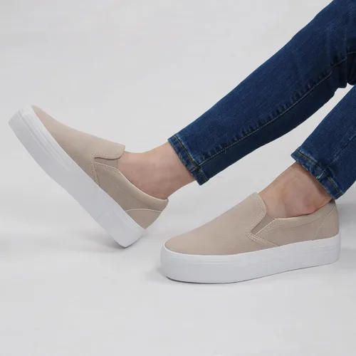 Vista 6 de JABASIC Mocasines de plataforma sin cordones para mujer, mocasines cómodos y casuales