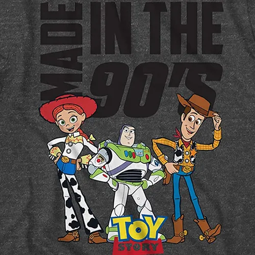 Vista 2 de Disney Toy Story Pizza Planet Alien Japanese Kanji Graphic Camiseta para hombre, Parte delantera y trasera negra.