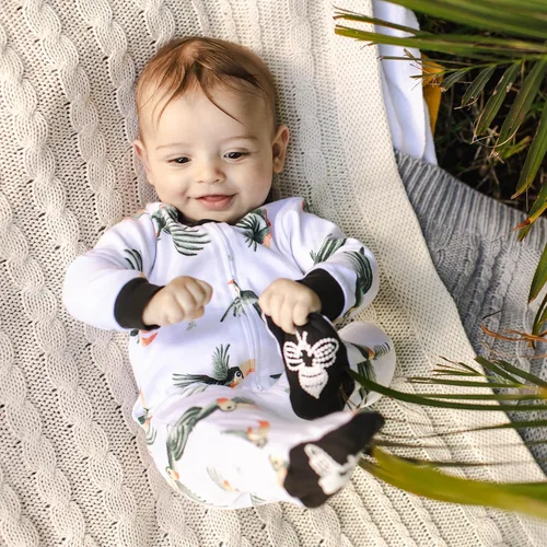 Vista 241 de Burt's Bees Baby - Pijama de una pieza para bebé, mameluco para dormir y jugar, algodón 100% orgánico, cremallera frontal
