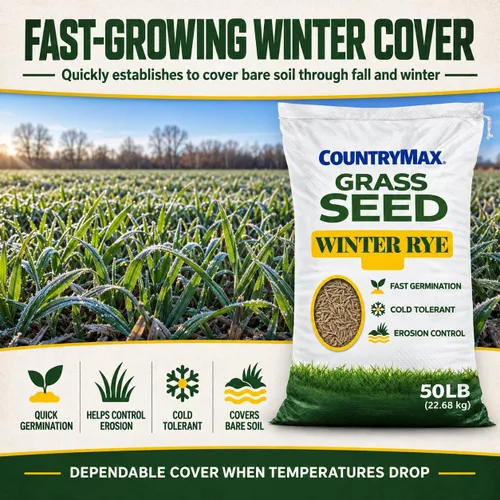 Vista 2 de CountryMax Semilla de centeno de invierno de 50 libras, cultivo