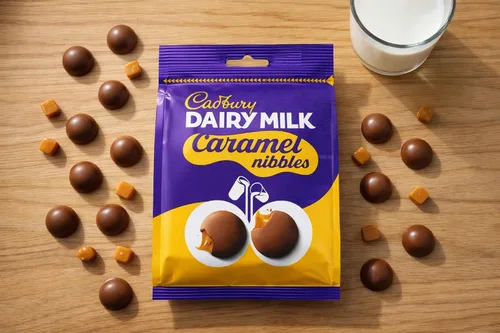 Vista 2 de Cadbury Bocadillos de caramelo de leche láctea, 3.53 oz, paquete de 6