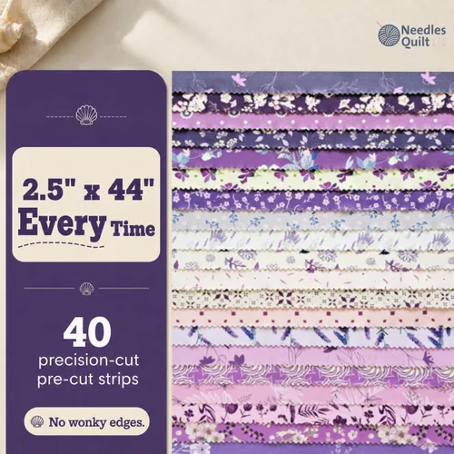 Vista 2 de Jelly Roll - 40 tiras de 2.5 x 44 pulgadas Paquetes de tiras de algodón – Tela acolchada perfecta para coser, proyectos de edredón precortados