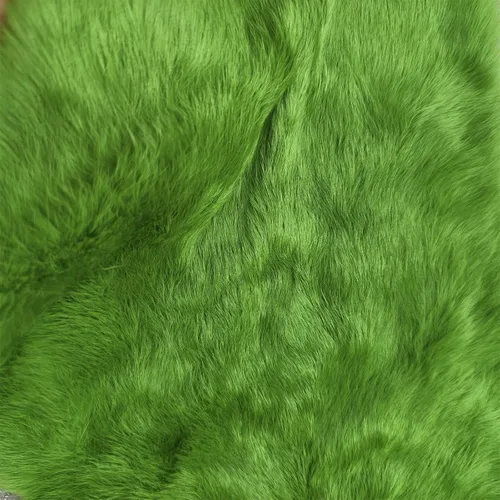 Vista 6 de Piel de conejo curtida naturalmente (piel de conejo de 10" por 12" con calidad de cuero para coser) Verde