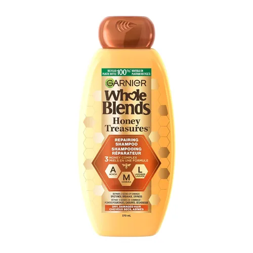 Vista 17 de Garnier Whole Blends Honey Treasures Champú reparador, para cabello seco y dañado, 3 onzas líquidas (tamaño de viaje), 1 unidad