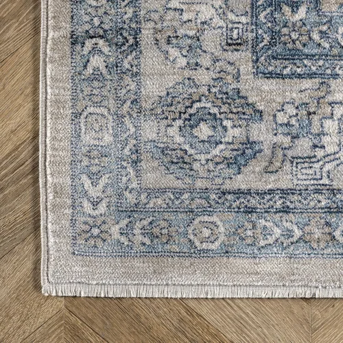 Vista 6 de nuLOOM Westlyn Faded Medallion - Alfombra de área, 9 x 12 pies, color azul