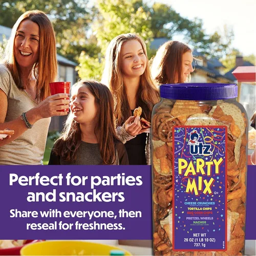 Vista 10 de Utz - Mix para fiestas en barril de 737,1 g (26 onzas). La sabrosa mezcla de picadillos incluye tortillas de maíz, tortillas de nachos, pretzels