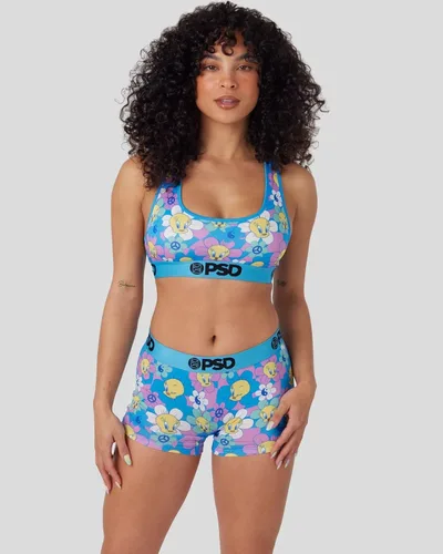Vista 8 de PSD Looney Tunes - Brasier deportivo para mujer con espalda cruzada con tela de microfibra transpirable
