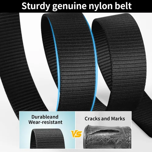 Vista 7 de Cinturón de nailon para hombre, cinturones tácticos, cinturón de lona transpirable con hebilla