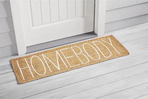 Vista 2 de Mud Pie Felpudo de yute, Homebody, 17 x 51 pulgadas